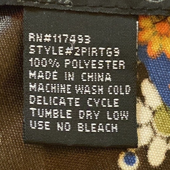 90s Rampage Top One shoulder Satin Paisley print Brown Smocked Waist Size L - Picture 7 of 11